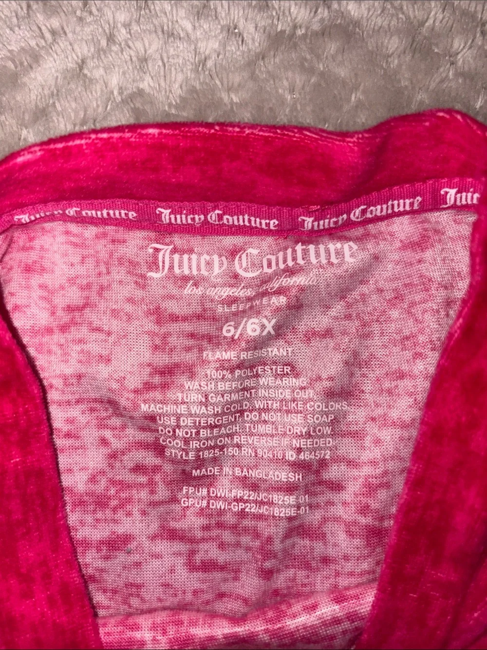 NEW Kids Juicy Couture Hot Pink Velour Lounge Set with Logo